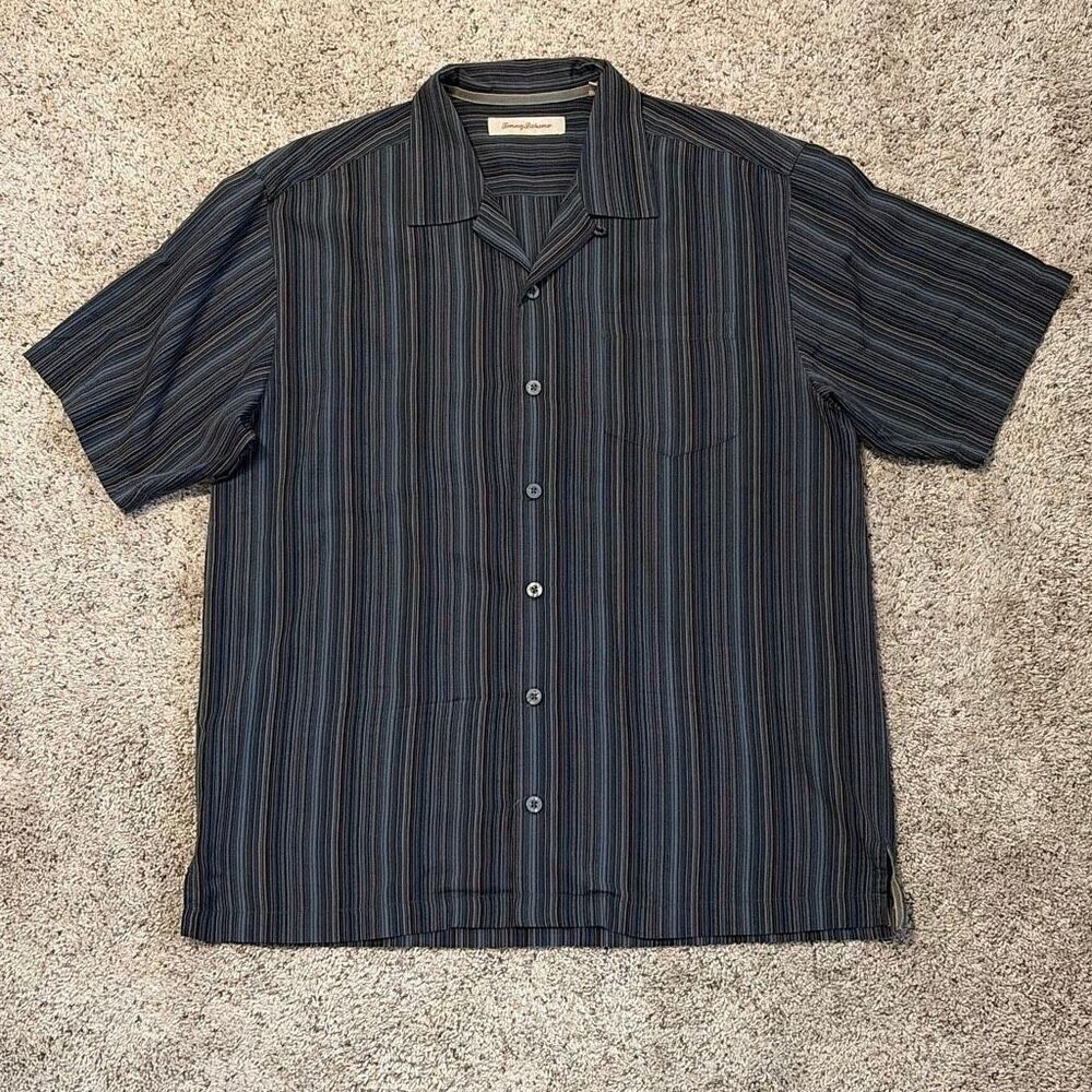 Tommy Bahama Men’s 100% Silk Short Sleeve Button Front Shirt Size Large - Picture 2 of 7